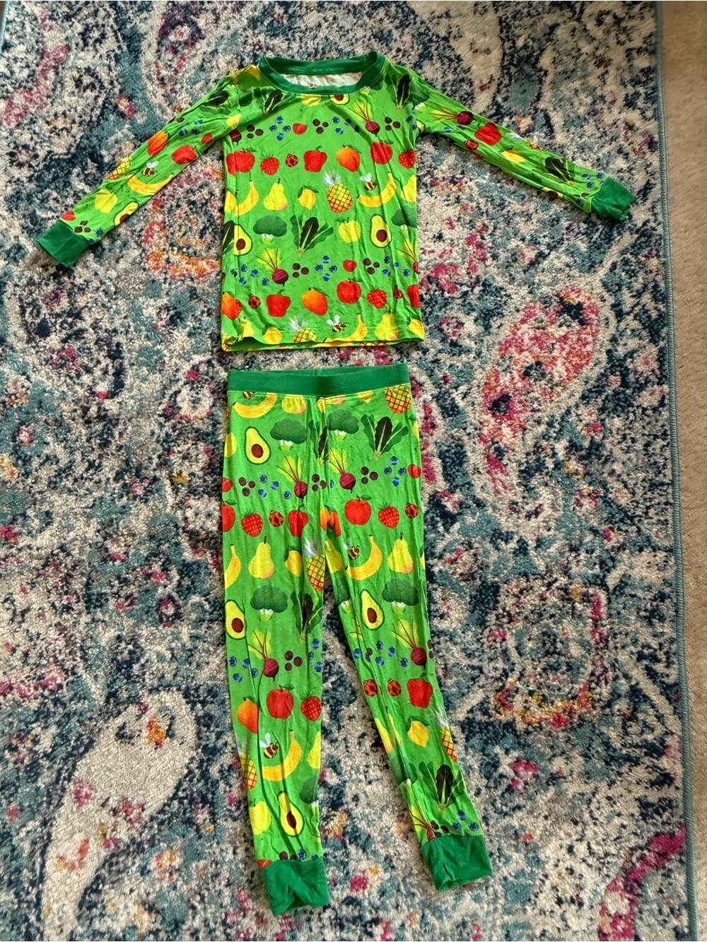 Little Sleepies Once Upon a Farm Fruits and Vegetables Print Pajamas